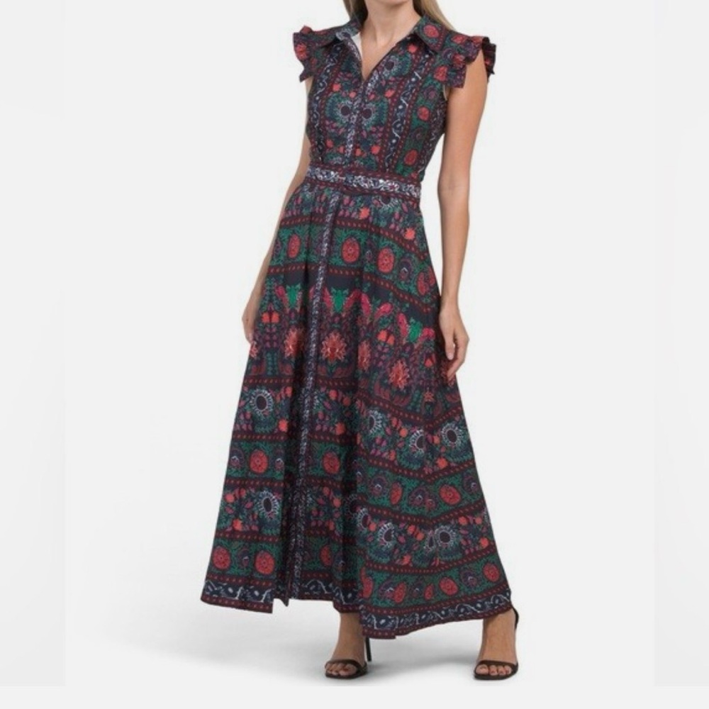Dalia MacPhee Floral Patterned Maxi Dress